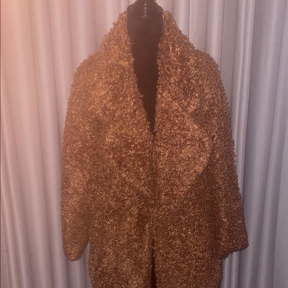Audrey 3+1 Brown Textured Coat